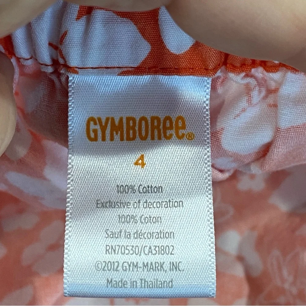 2012 Gymboree orange and White Floral tank top